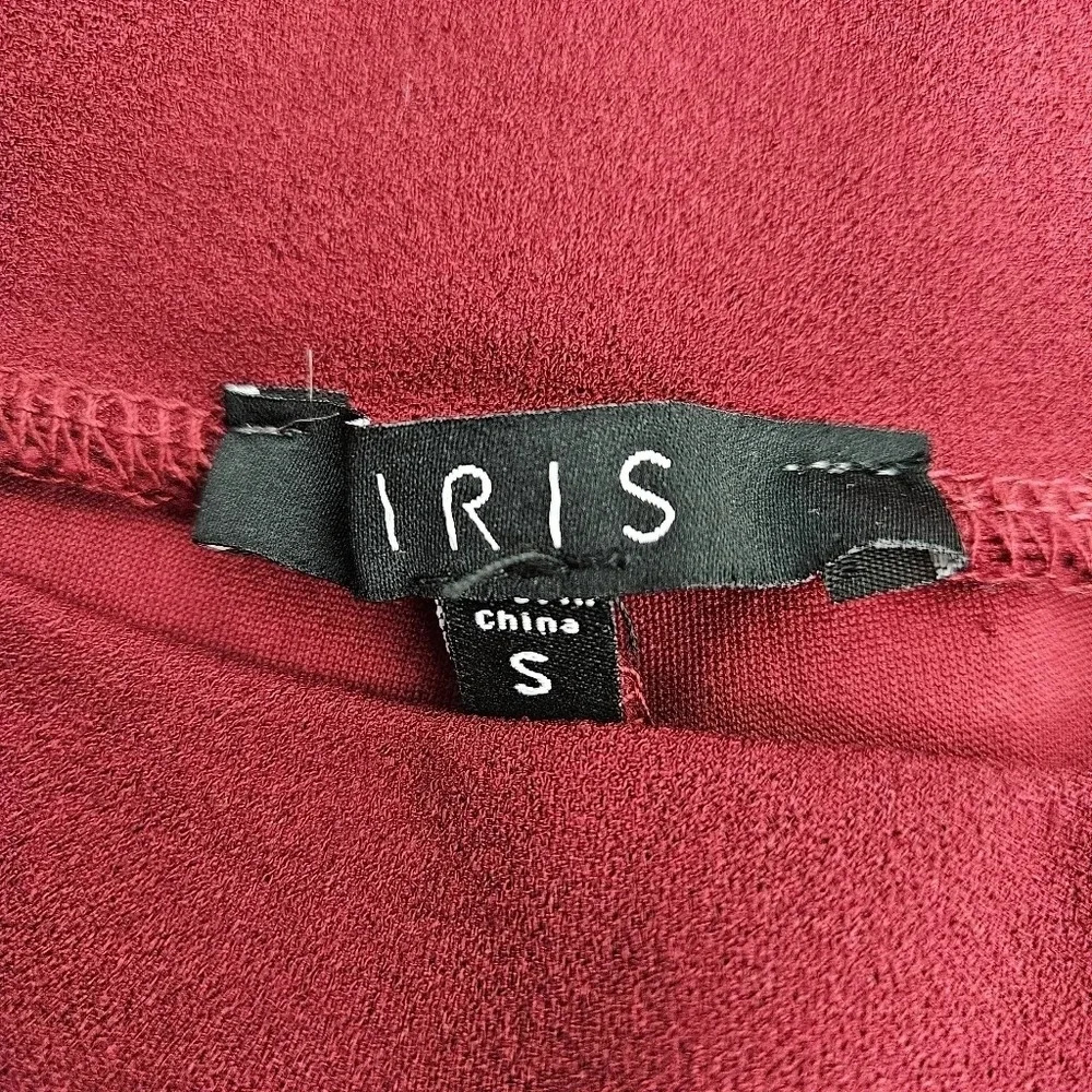 Iris Wide Leg Pants Trousers Burgundy High Rise Pull On Stretch Waist Tie Belt - Picture 4 of 6